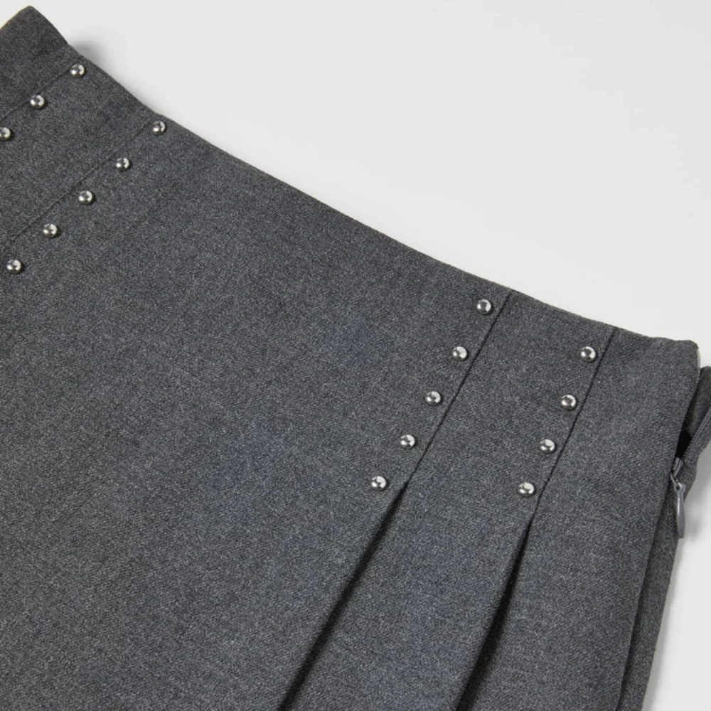 Zara Pleated Studded Skirt
